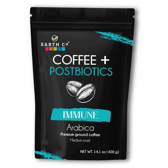 Coffee + POSTBIOTICS  Earth Co / Ground Coffee Medium roast 14.1 oz / 400 grs