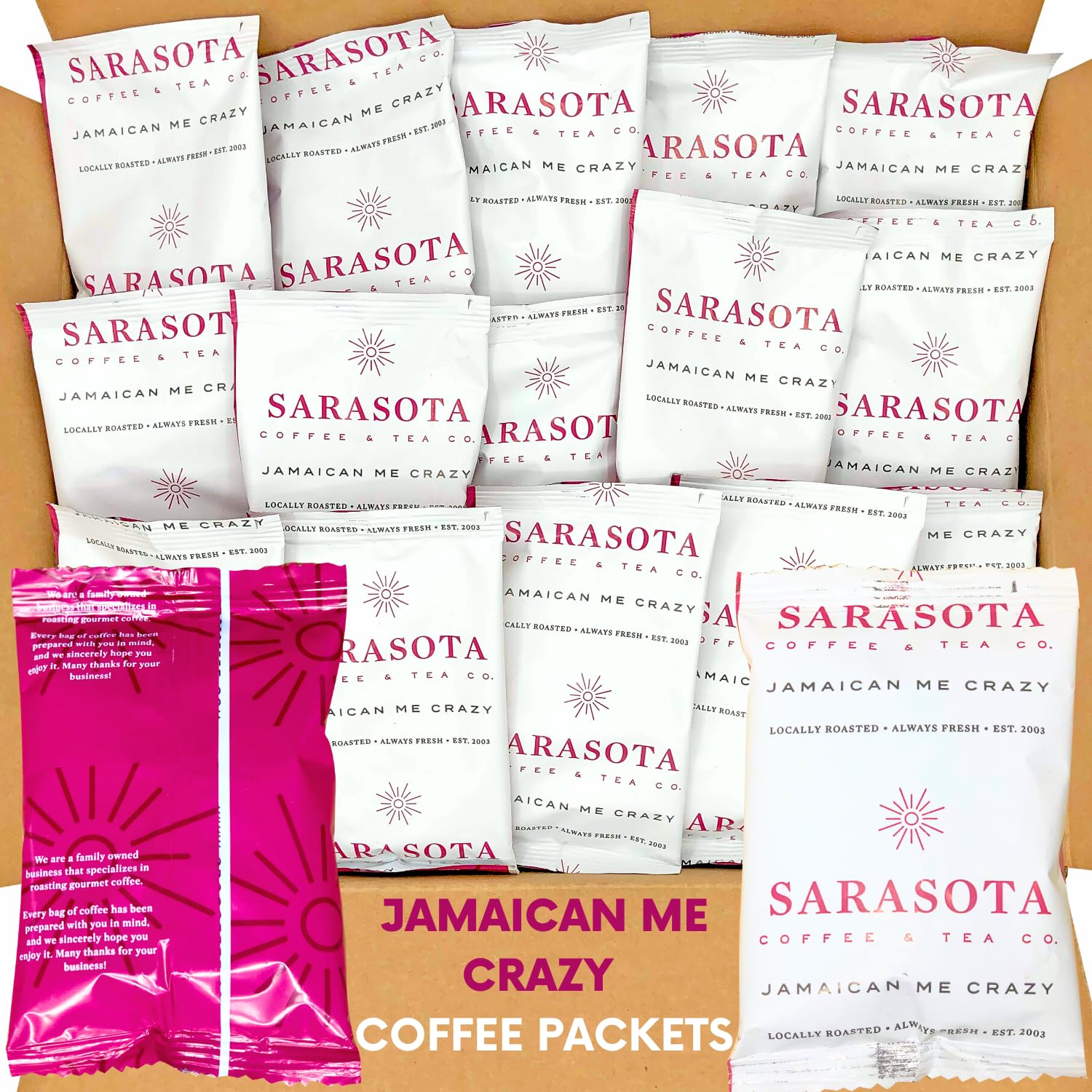 Coffee Packets, Jamaican Me Crazy Flavored Medium Roast Coffee Packs