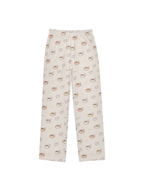Coffee Pajama Pants Soft and Lightweight Elastic Waistband Pajama Pants