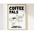 thumbnail image 1 of Coffee Pals Fun Illustration Kitchen Print - Aesthetic Kitchen Decor Emotional Support Coffee, Contemporary Retro Minimalist Coffee Decor Wall Art, Modern Wall Decor, 8x12 UNFRAMED, 1 of 2