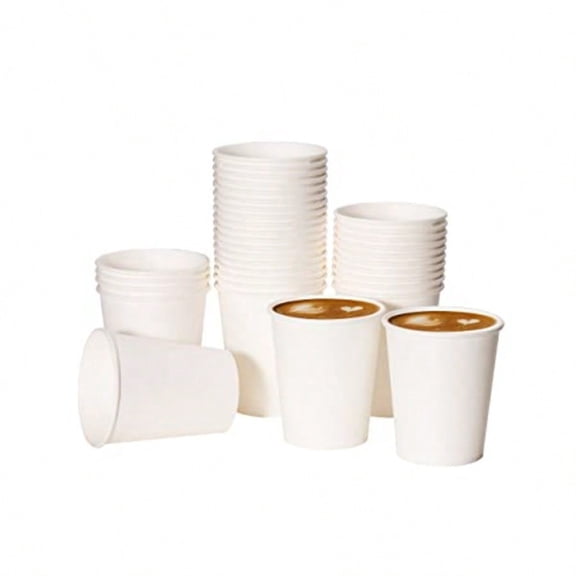 Coffee Paper Cups 8 oz [100 pack] Disposable Coffee Cups Hot Coffee Cups Office 8 oz 100 pack