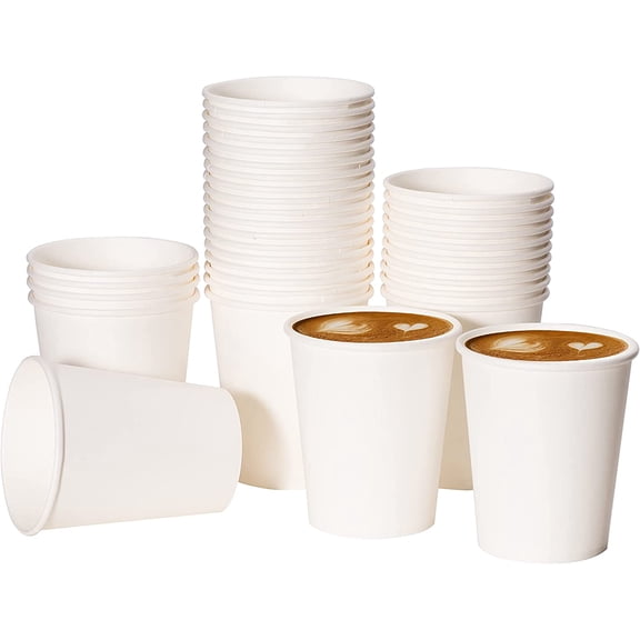 Coffee Paper Cups 8 oz [100 pack], Disposable Coffee Cups, Hot Coffee Cups, Office (8 oz 100 pack)
