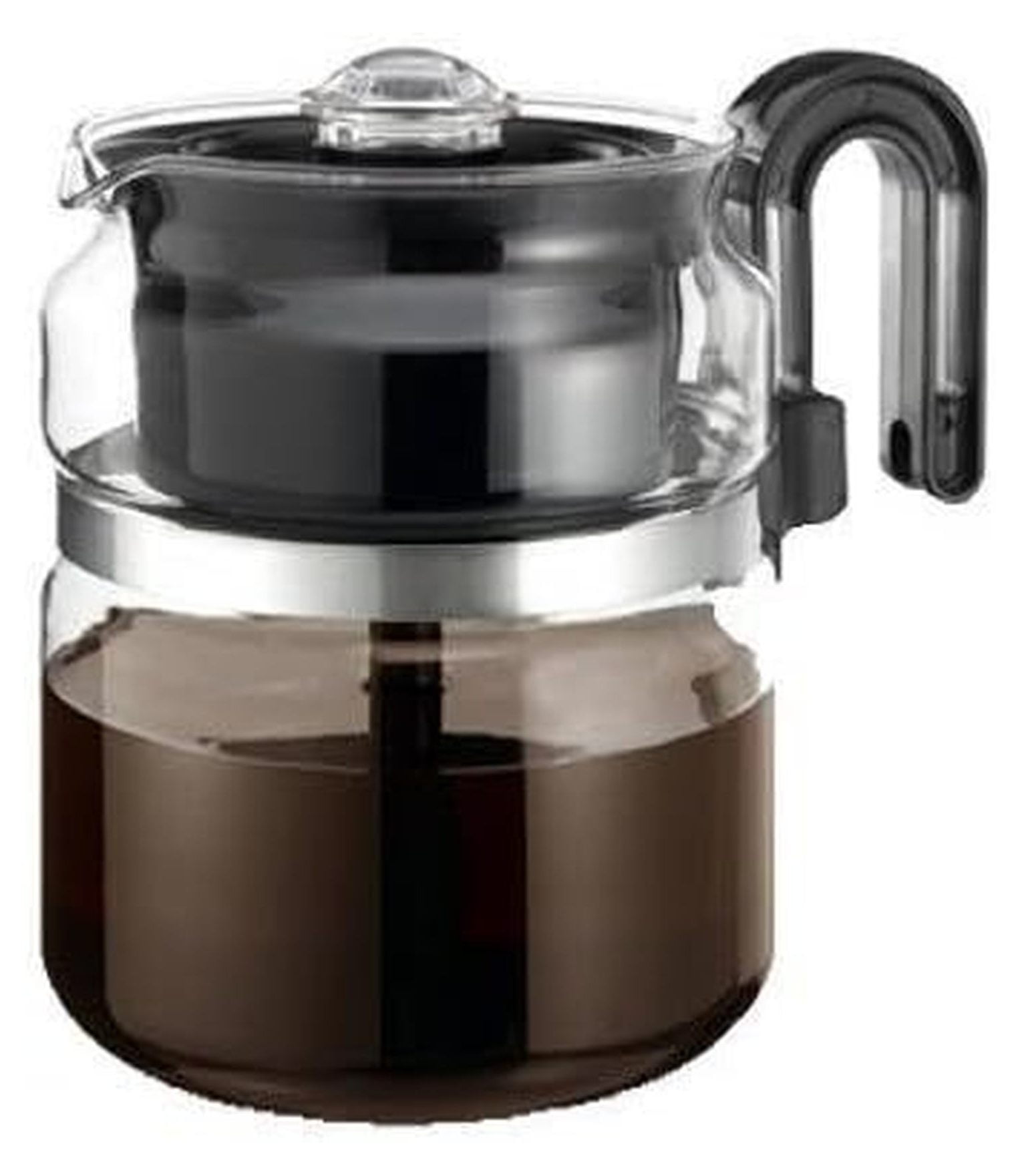 Coffee Percolator Cup, One-All Glass Percolator with Black