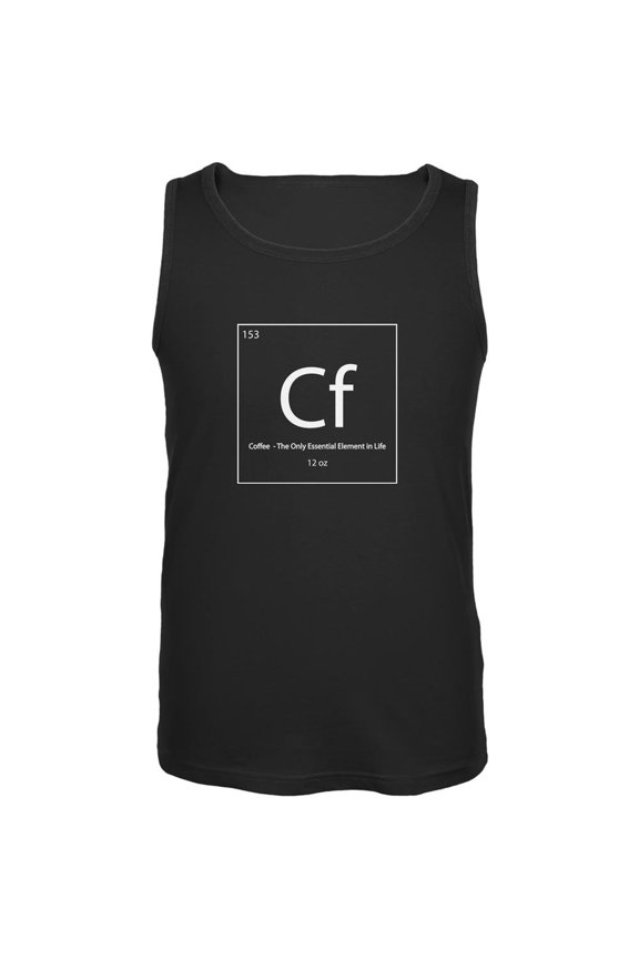 Coffee Periodic Table Black Adult Tank Top - Medium
