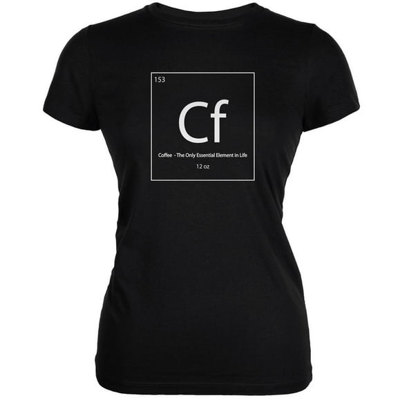 Coffee Periodic Table Black Juniors Soft T-Shirt - Medium