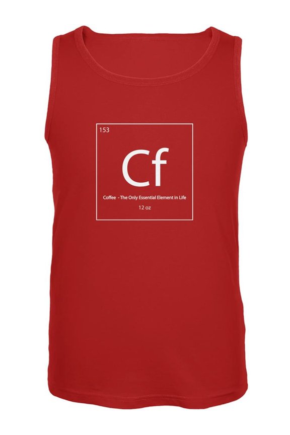 Coffee Periodic Table Red Adult Tank Top - Large