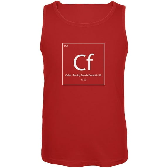 Coffee Periodic Table Red Adult Tank Top - Medium