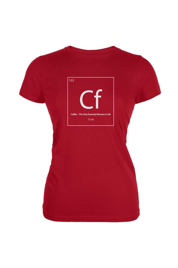 Coffee Periodic Table Red Juniors Soft T-Shirt - Medium