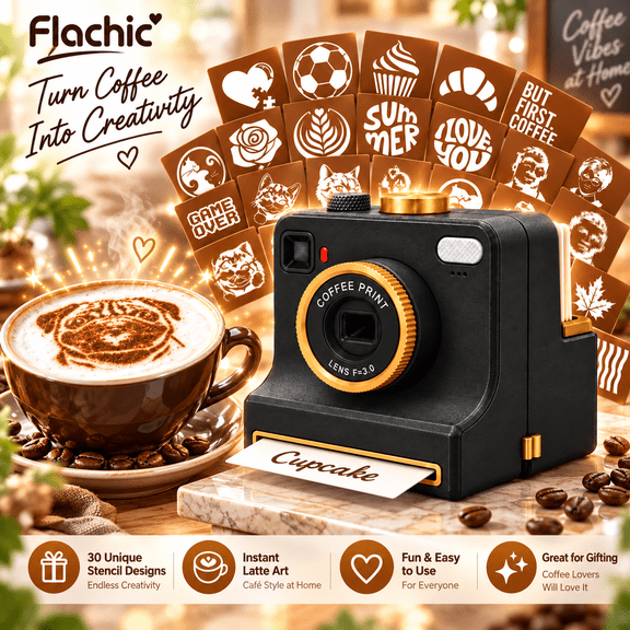 Reusable Coffee Art Stencil Maker, 3D Printed Manual Powder Art Camera ...