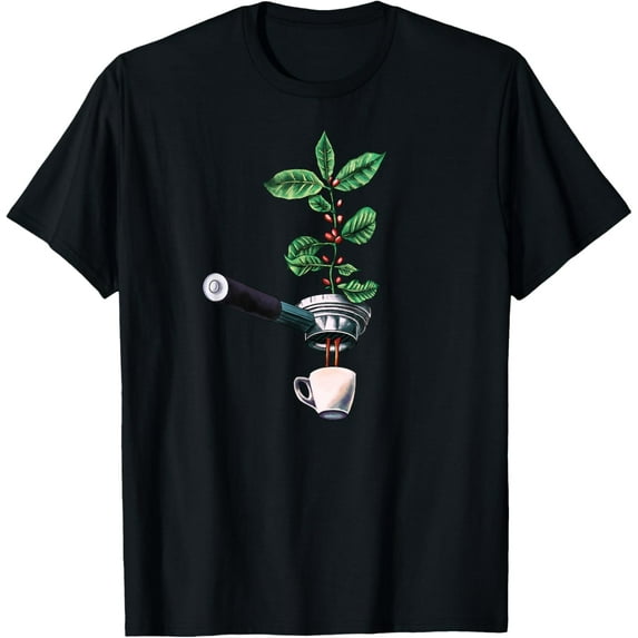 Coffee Plant Tshirt Espresso Barista T-ShirtMen and women, White Black T-shirt, size: Extra large S-341XL