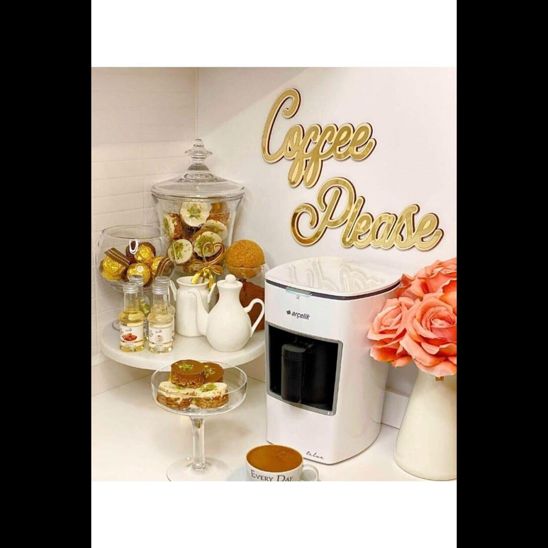 Coffee Please Mirrored Gold Plexiglass Wall Message - Walmart.com