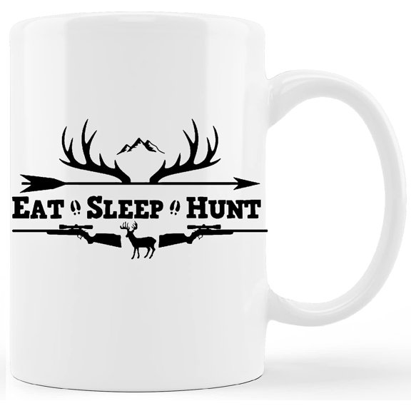Eat Sleep Hunt Deer Hunting Ceramic Mug-11 Ounces Funny Camping Coffee Milk Tea Mug Cup,Campers Gift,Camping Lovers Gift,Hunters Gift