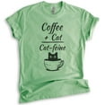 thumbnail image 1 of Coffee Plus Cat Equals Cat-feine Shirt, Unisex Women's Men's Shirt, Funny Coffee Cat Shirt, Caffeine Shirt, Heather Apple Green, X-Small, 1 of 6