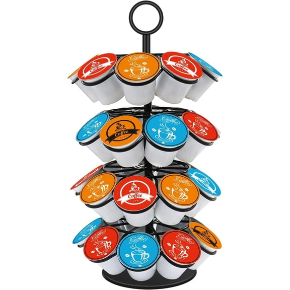 Coffee Pod Carousel Holder,Compatible with K-Cups Organizer Compatible 36 Cup Pods,Spins 360-Degrees