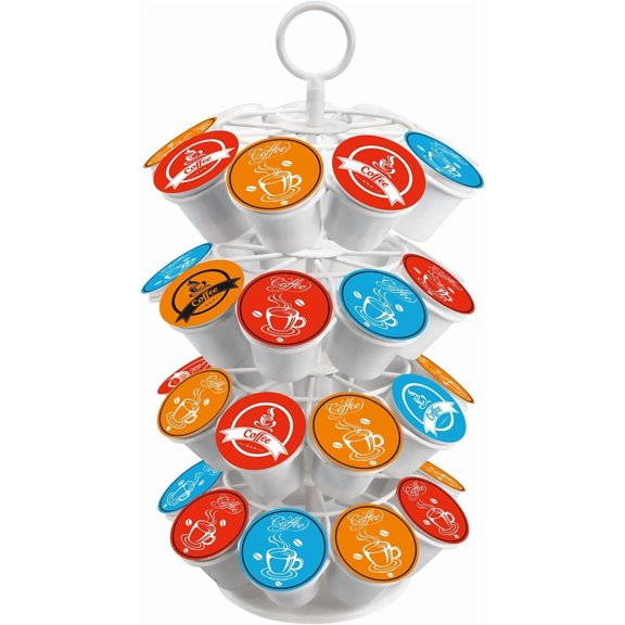 Coffee Pod Carousel Holder,Compatible with K-Cups Organizer Compatible with 36 Cup Pods,Spins 360-Degrees