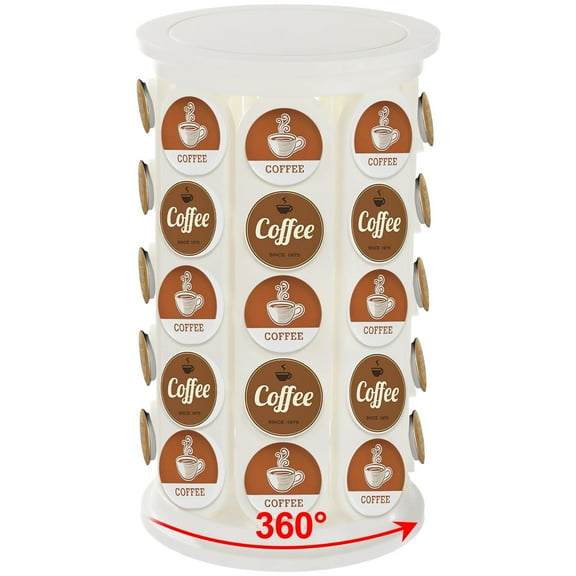 Coffee Pod Carousel Organizer, Compatible with Keurig K Cup 40 Pods, 360° Rotating Coffee Pod Holder, Plastic Capsule Rack with Non-Slip Foam Base, Easy Assembly, Quick Access