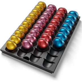 Coffee Pod Drawer Insert Compatible with Nespresso Vertuo, 40 Capsules Storage Holder Tray for Counter Drawer in Home Kitchen Office