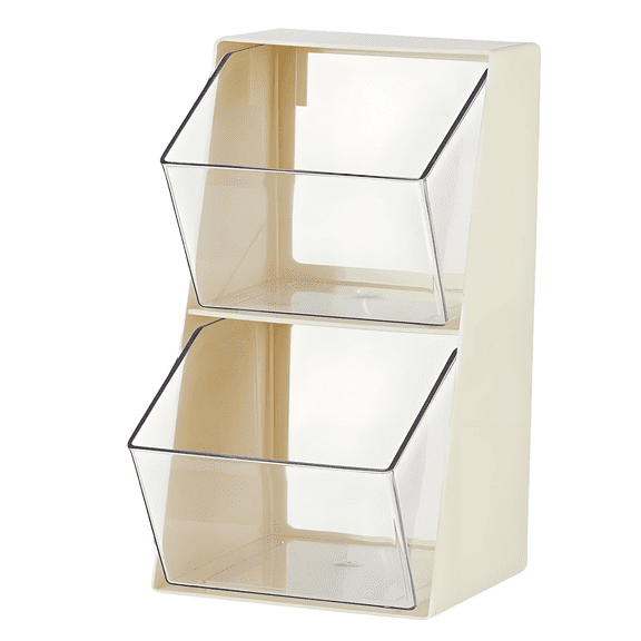Coffee Pod Holder, 2-Tier Organizer, Tea Bag Storage with Open Top, Countertop Organizer for Coffee Pods, Tea Bags, Creamer, White, 9.8 x 5.43 x 4.9 in / 25 x 13.8 x 12.5 cm