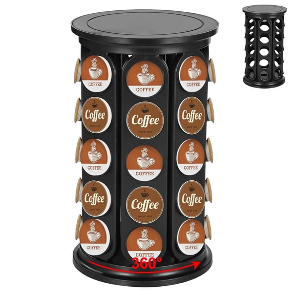 Coffee Pod Holder Carousel, Organizer Compatible with K-Cup Style for 40 Pods, Rotating Capsule Rack, Non-Slip Base, Quick Access Design, Easy Assembly