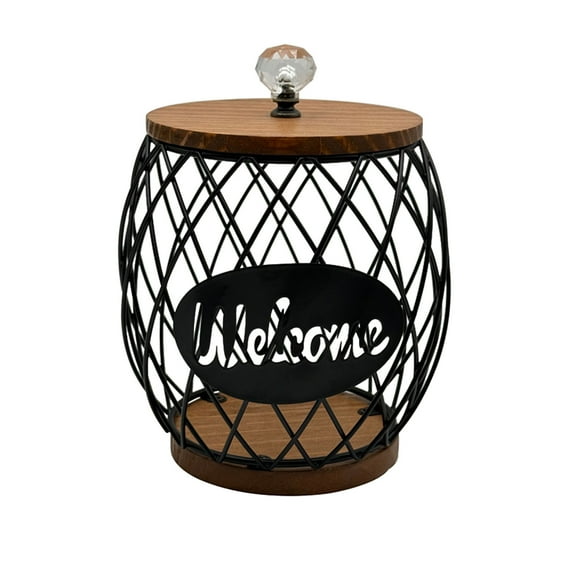 Coffee Pod Holder Coffee With Wooden Lid Coffee Pod Container Organizer For Home Countertop Hotel Family Storage for Kitchen Bowl Organizer for Kitchen Cabinets Laundry for Dry Food Storage