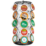 Coffee Pod Holder, K Cup Holder, Coffee Pod Carousel Organizer Stand, Compatible with 35 Pods K-Cups and Dolce Gusto, Spins 360-Degrees, Home or Office Kitchen Counter Organizer