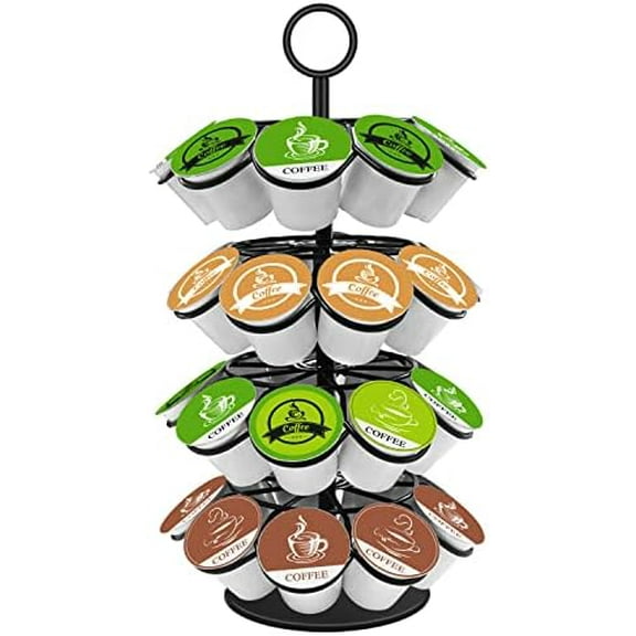 Coffee Pod Holder, K Cup Organizer Compatible with K-Cups(36 Pods), Kitchen Detachable Coffee Pod Organizer for Countertop, Spins 360-Degrees