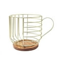 thumbnail image 1 of Coffee Pod Holder - Large Capacity Black Wire Kup Storage with Wooden Base - Modern Coffee Basket Decor for Kitchen Countertop for Pods & Espresso Capsules，Gold, 1 of 9