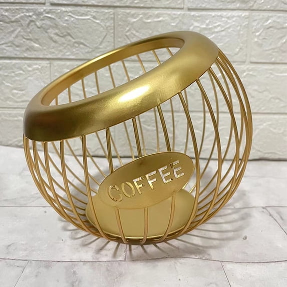 Coffee Pod Holder Large Capacity Metal Storage Organizer for Coffee Bar Accessories and Station Countertop Pods