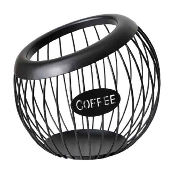 Coffee Pod Holder Large Capacity Organizer, Metal Coffee Capsule Storage Basket for Countertop, Home Kitchen Station Organizational Solution, Traditional Bar Tabletop Display Enhancement, AESTIVO