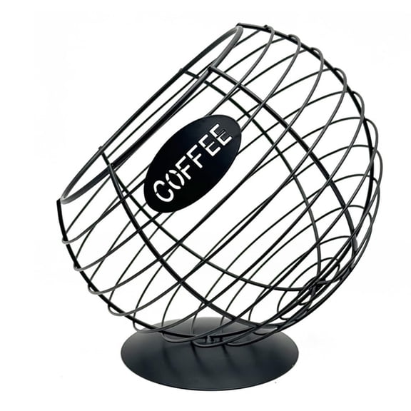 Coffee Pod Holder, Metal Wire Coffee Storage Basket, K-Cup Organizer, Decorative Coffee Pod Stand for Kitchen Counter, Bar, Cafe, Home
