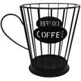 thumbnail image 1 of Coffee Pod Holder, Mug Shape Coffee Capsule Container, Vintage K-Cup Storage Organizer, Universal Coffee Creamer Storage Basket for Home Counter Coffee Bar Decor, Black, 1 of 8