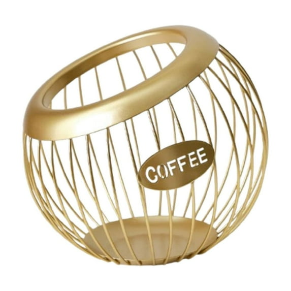Coffee Pod Holder Organizer | Large Capacity Metal Coffee Capsule Storage Basket | Countertop Coffee Station Organizer | Versatile Tea Bag Fruit Storage | Durable Sturdy Construction | Includes 1
