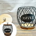 thumbnail image 1 of Coffee Pod Holder Organizer with Wooden Lid for Countertop Storage Container Kitchen Home Hotel, 1 of 8