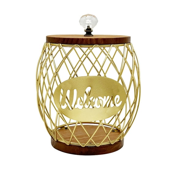 Coffee Pod Holder Organizer with Wooden Lid for Countertop Storage Kitchen Home Hotel