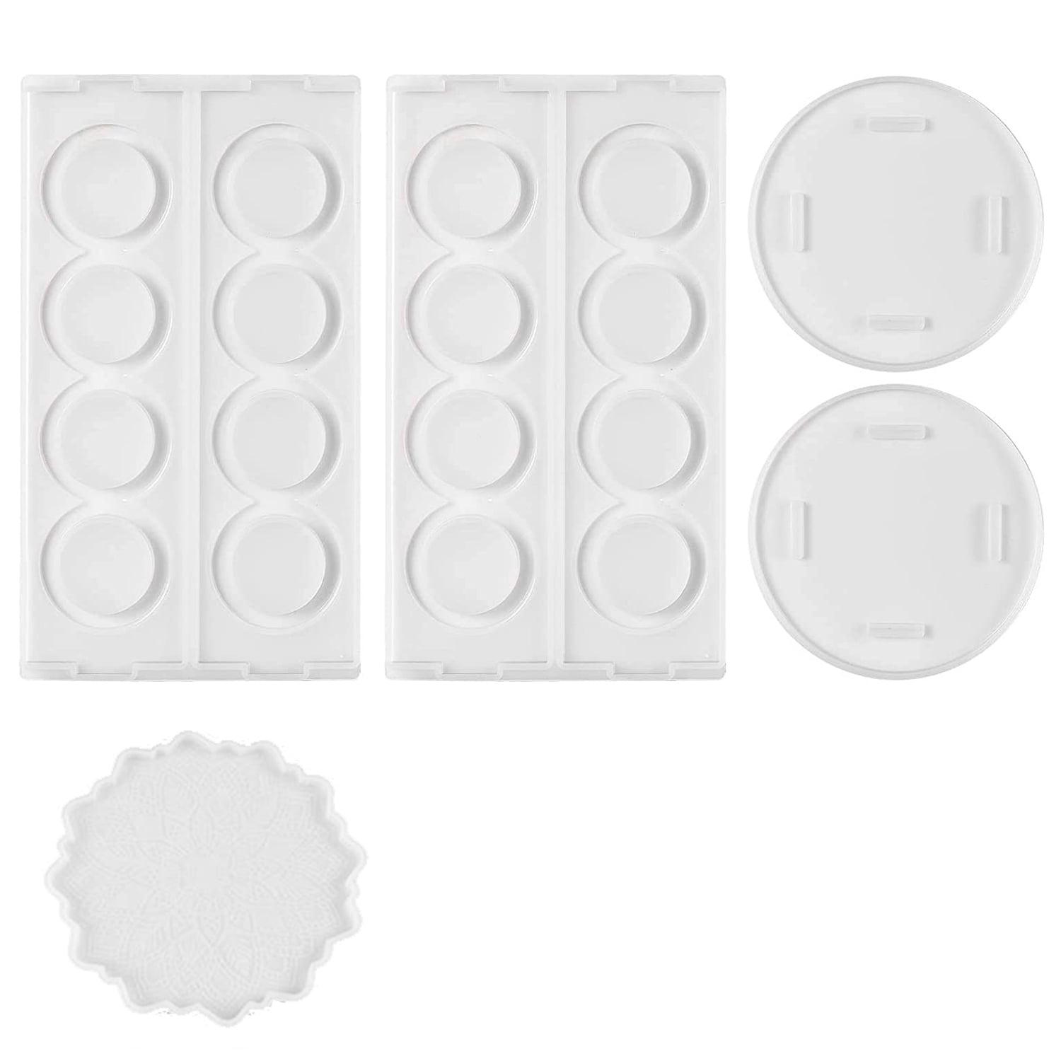Coffee Pod Holder Resin Molds,16 Capsule Holders Silicone Molds,Flower Coaster Mold for Storage
