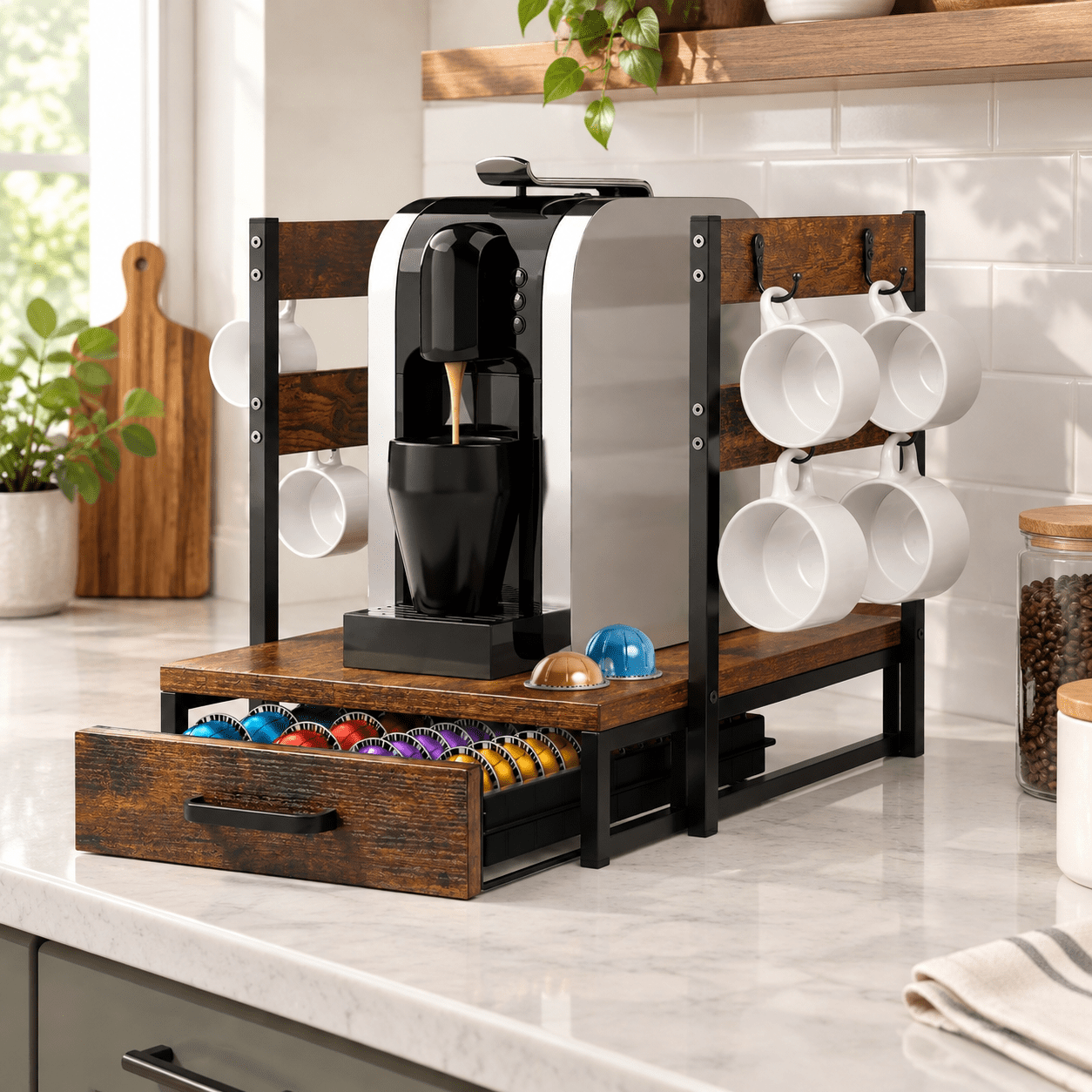 Would Sign Language Count Coffee Pod Holder, Rustic Brown, For 56-Count Vertuo Capsules - Walmart.com