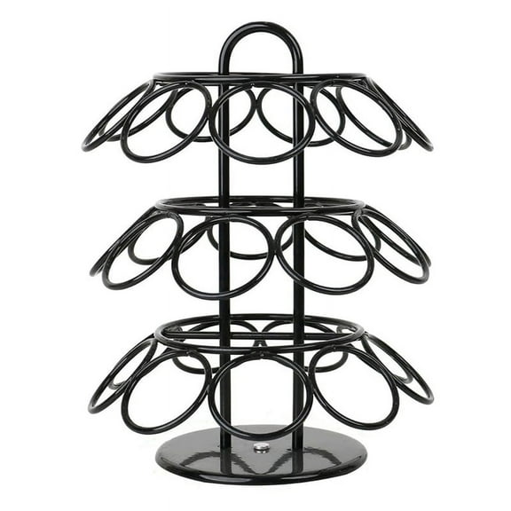 Coffee Pod Holder, Coffee Pod Storage Compatible for K Cups (27 Pods), Spins 360-Degrees Coffee Pod Holder Black