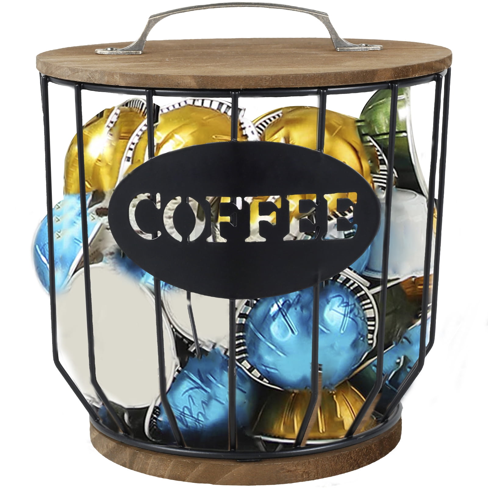 Meta Aufbewahrungskorb Für Kaffeekapseln – Silberner Drahtbecher Mit Sockel, Organizer Für Küche & Zuhause (18,5x14 Cm)