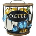 thumbnail image 1 of Coffee Pod Holder Vintage Coffee Capsule Basket with Wooden Base Mug Shaped Black Wire Coffee Pod Organizer Reusable Coffee Capsule Storage Espresso Capsules Container for Home Countertop Decor, 1 of 9