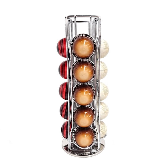 Coffee Pod Holder for Vertuo Line Coffee Capsule Pods Holder Display Stand 20Cups Storage Organizer Silver iron