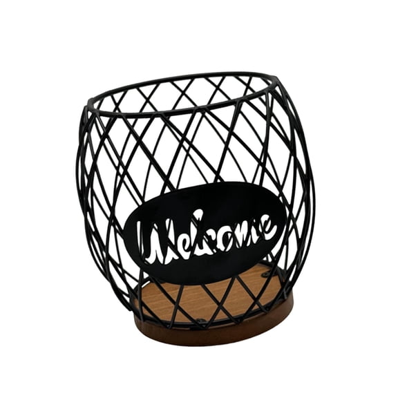 Coffee Pod Organizer Storage Basket Countertop Iron Material Creative Pineapple Design for Kitchen Bar Decor