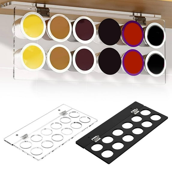 Coffee Pod Organizer TASTAN 36-Capacity Coffee Pod Storage Rack - Sliding Black Metal Organizer, Countertop Display Stand for K-Cups, Space-Efficient Pod Holder for Kitchen Counter, Cup Storage Rack