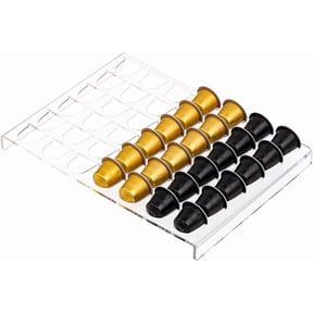 Coffee Pod Storage Organizer Tray Drawer, Holds 42 Capsules Compatible with Nespresso original pods Insert for Kitchen Home Office Capsule Drawer Capsule Holder and Organizer - Clear
