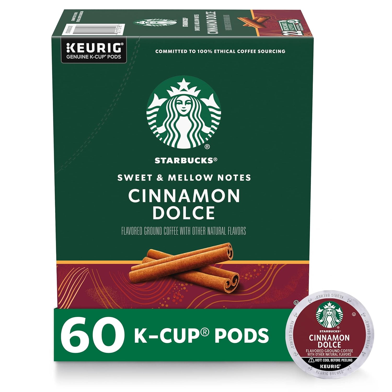 Coffee Pods, Cinnamon Flavored Coffee for Brewers, Naturally Flavored