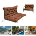 thumbnail image 1 of Coffee Porch Swing Cushion with Backrest, 2-3 Seater Bench Cushions for Outdoor Furniture, Waterproof Swing Cushion Replacement with Ties for Patio, Outdoor, Backyard, Garden(40x40xin), 1 of 7