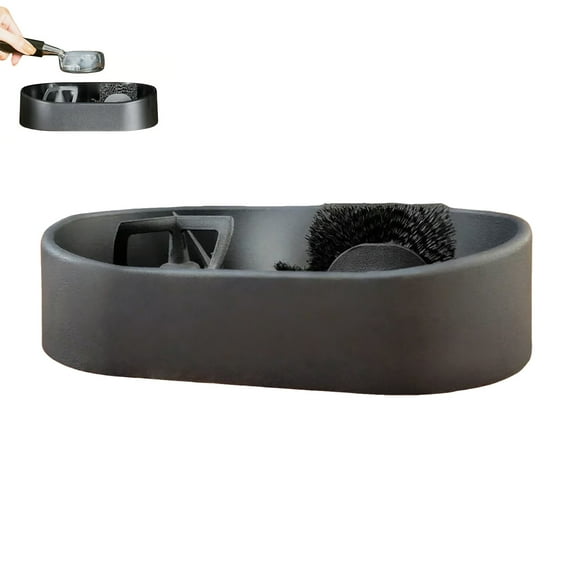 Coffee Portafilter Cleaning Kit, Automatic Portafilter Cleaner for 51/53/58mm Portafilters, Cleaning Accessories with Brush ＆ Holder, Small Coffee Cleaner Tool for Home