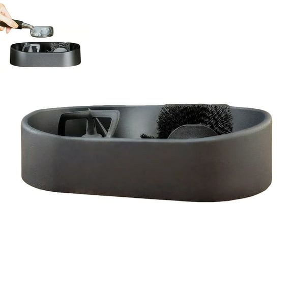 Coffee Portafilter Cleaning Kit, Automatic Portafilter Cleaner for 51/53/58mm Portafilters, Cleaning Accessories with Brush ＆ Holder, Small Coffee Cleaner Tool for Home