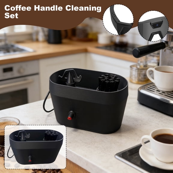 Coffee Portafilter Cleaning Kit - Easy Clean Fresh Coffee Grounds from Espresso Machine Basket, Includes Brush & Cleaning Pads for Portafilter Gasket, 1-Piece Cleaning Tool
