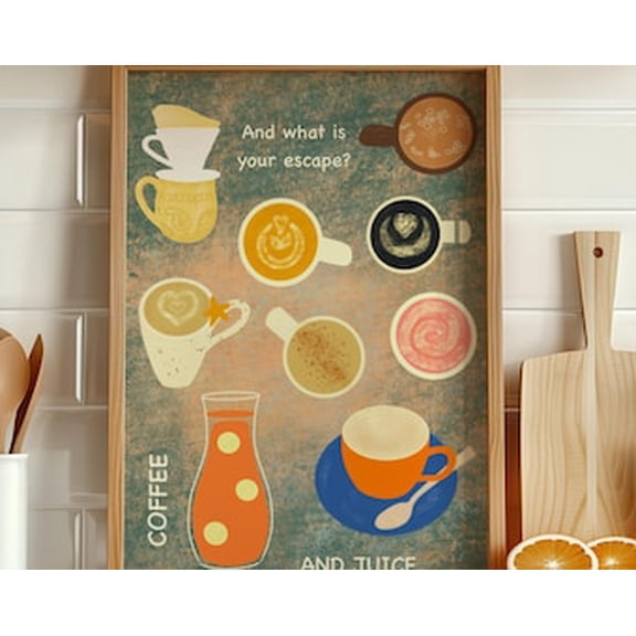 Coffee Poster Fun Kitchen Poster For Coffee Lovers Coffee Shop Poster Wall Art, Poster Only