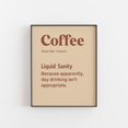 Coffee Poster, Liquid Sanity, Definition, Caffeine Lover, Bar, Kitchen ...